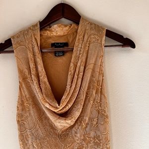 ECI New York, small, gold/light brown Blouse
